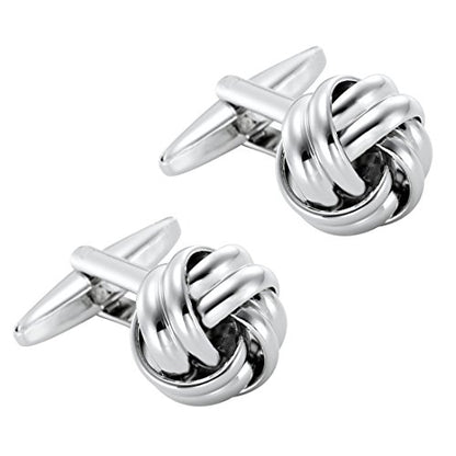 Urban Jewelry Mens Stainless Steel Nautical Knot Cufflinks Sharp Formal | Nautical Cufflinks Stainless Steel Rust Resistant Finish Polished Cufflink Finish Modern Cufflink Design Style - color: Silver Stainless Steel Knot Cufflinks