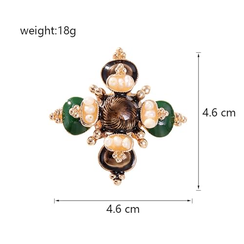 Vintage Baroque Pearl Cross Brooch Pins for Women