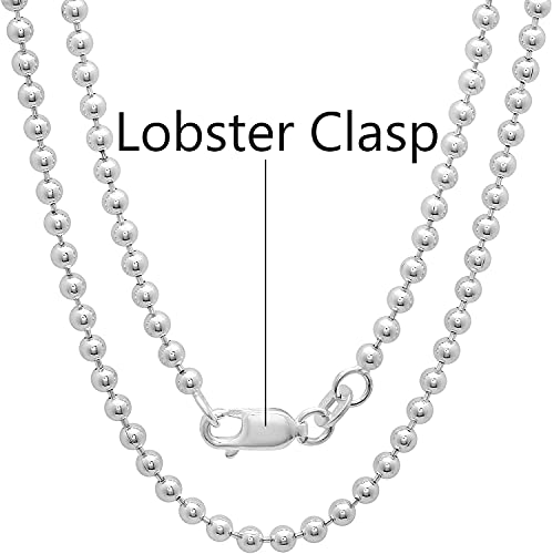 Savlano 925 Sterling Silver Solid Italian Figaro, Rope,Herringbone, Curb, Ball Bead, Snake, Mariner Chain Anklet for Women, Comes in 0.8mm - 5mm With Gift Box - style: Ball Bead 2.3mm
