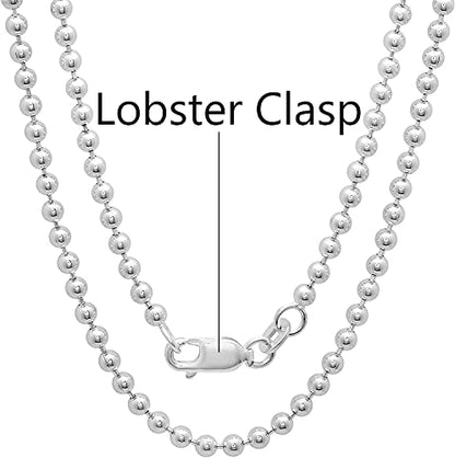 Savlano 925 Sterling Silver Solid Italian Figaro, Rope,Herringbone, Curb, Ball Bead, Snake, Mariner Chain Anklet for Women, Comes in 0.8mm - 5mm With Gift Box - style: Ball Bead 2.3mm