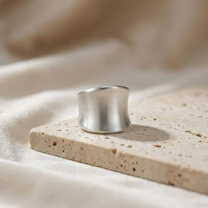 Chunky Rings for Women Gold and Silver Statement Rings Fashion Band Ring Cocktail Costume Jewelry Gift - color: Silver, size: 7