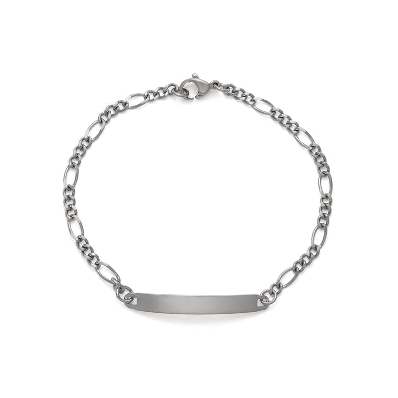 Speidel Ladies Engravable ID Figaro Bracelet With Polished Plaque