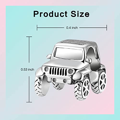 Family Love Mother Daughter Grandma Charm 925 Sterling Silver fits Bracelets Necklace Pendant Bead Charms Jewelry Gift for Women Family Friends - color: Car Charm