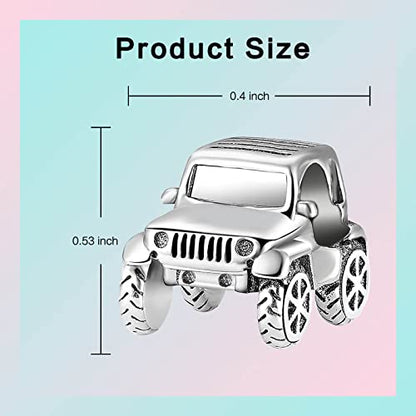 Family Love Mother Daughter Grandma Charm 925 Sterling Silver fits Bracelets Necklace Pendant Bead Charms Jewelry Gift for Women Family Friends - color: Car Charm