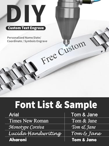 ChainsHouse Men Stainless Steel Bracelet Adjustable Custom ID Engraved Gift | Personalized Silver/Gold/Black for Birthday Father Husband Boyfriend with Gift Box Adjustable Tool 10mm/15mm/15.5mm 8.3"/8.7" - color: D.15mm Width-Silver-Text Custom