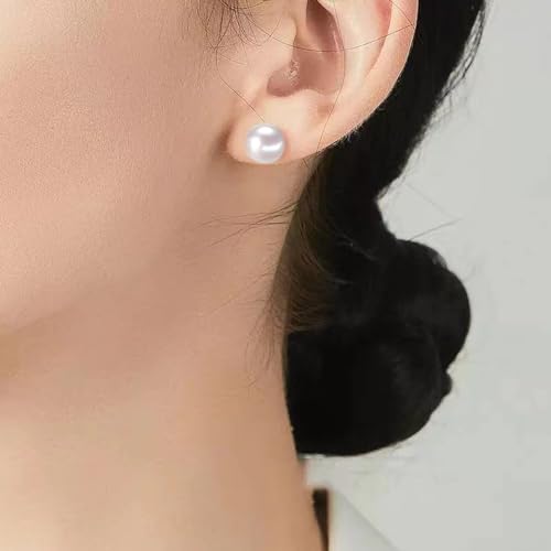 Pearl Clip on Earrings for Women Drop Clip Earrings for Women Gold Plated White Imitation Pearl Earrings Fashion - color: White Pearl 10mm