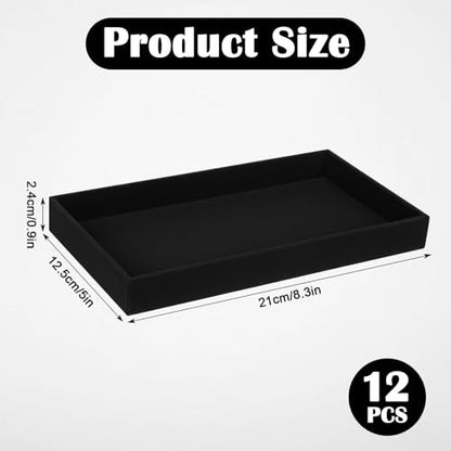 12 Pack Velvet Jewelry Trays,Stackable Jewelry Drawers 8.3x5x1inches Storage Trays for Display Beads Bracelets Necklaces Ring Earrings