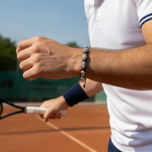 18K Gold-Plated Bracelets for Men Franco Link Chain Adjustable | Stainless Steel Bracelet, Gold Beads Bracelet, Handcrafted Braided, Mens Jewelry Birthday Gift for Men - color: Light Silver