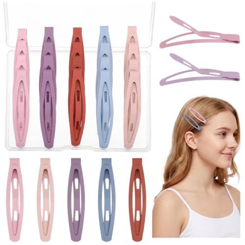 SUMAJU 20 Pcs Snap Hair Clips For Women Girls, 2.36 Inch Metal Barrettes | Light 5 Colors, No-Slip Hair Pins Short Long Thin Thick Styling Hair Accessories for Daily Wear Party Birthday Gifts - color: Light 5 Colors