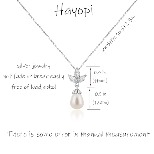 Pearl Necklaces for Women,Dainty Gold Pendant Necklaces Waterproof Jewelry | 14K Gold Plated Pearl Necklaces,Dainty Elegant Wedding Necklace,Small Cute Adjustable Minimalist Necklace,Non Tarnish Jewelry - color: SILVER-2