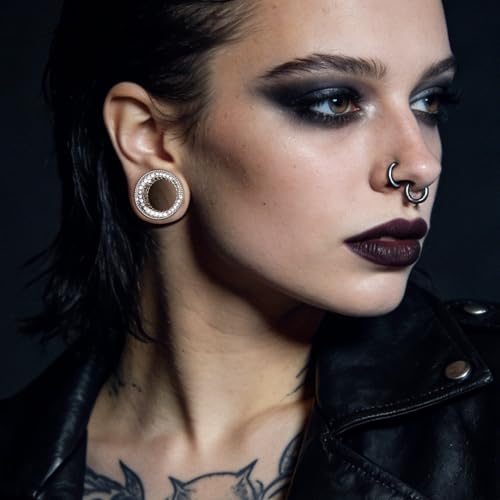 Vankula 2 Pcs Ear Gauges 0g(8mm)-5/8"(16mm) High Polish Single Flare Ear Tunnels 5A Cubic Zirconia Hypoallergenic Plugs for Stretched Ears Tapered Wedding Gift Body Jewelry - color: Silver, size: 8mm(0G)
