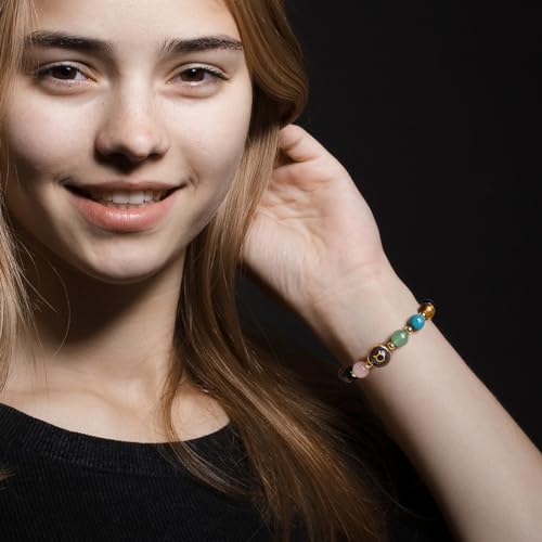 Zodiac Bracelets for Women 12 Constellations Healing Crystal Stone Beads Bracelet Birthday Zodiac Gifts Horoscope Spiritual Bracelet - color: Taurus