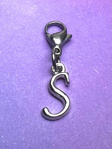 Initial Italic Cursive Stainless Steel Clasp Clip on Charm Graduation Cap Tassel Event Party Invitation Card Baby Shower Birthday Thank You Celebration Personalized Congratulations Choice of 26 Letters - style: Letter S