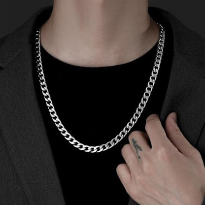 Miami Curb Cuban Link Chain for Men 9mm/12mm Width Chunky Hip Hop Necklace Curb Chains Length Chain 20"/22" for Men Women - color: Silver 12mm-