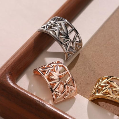 Elegant Leaf Silk Scarf Ring Brooch for Women Metal Delicate Oblate Shawl Scarves Buckle Wrap Clasp Clip Brooches Fashion Unique Wedding Formal Party Dress Accessories Jewelry - color: Silver Plated