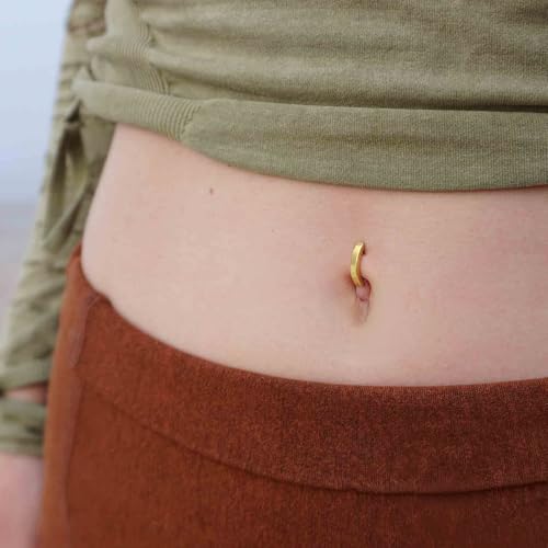 16G Labret Stud, G23 Titanium Vertical Labret Lip Piercing Jewelry, Gold Eyebrow Ring Clicker Belly Button Ring Hoop For Women Men - color: Gold, size: 10mm