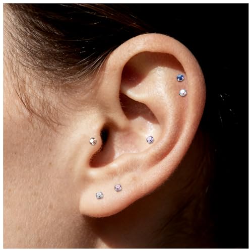 Vsnnsns 48PCS 16G Lip Rings Stainless Steel Tragus Helix Conch Piercing Jewelry Snake Bite Piercing Monroe Lip Rings Labret Medusa Cartilage Lobe Earrings Studs Piercing Jewelry 6MM 8MM 10MM Silver - color: 6MM-Mix Color