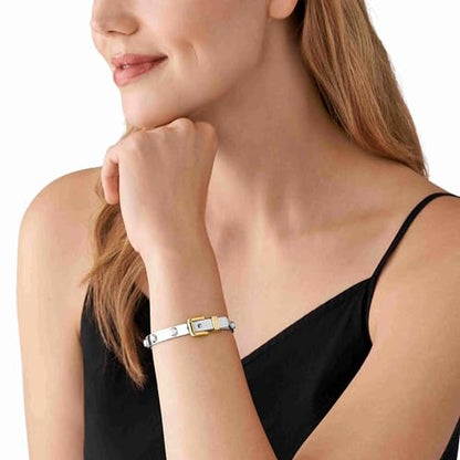 Michael Kors Silver-Tone Bracelet for Women; Bracelets; Jewelry for Women - color: Two Tone Bangle