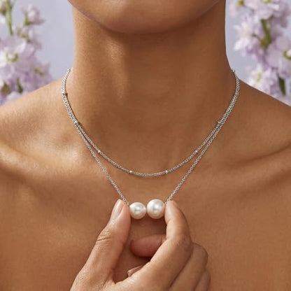 14k Gold Plated Layered Cubic Zirconia Pendant Necklace for Women | Gold Plated Clover Necklaces Stackable Dainty Cubic Zirconia Pendant Necklace，Mother's Day, Thanksgiving Jewelry Trendy gifts - color: silvery, style: Style3
