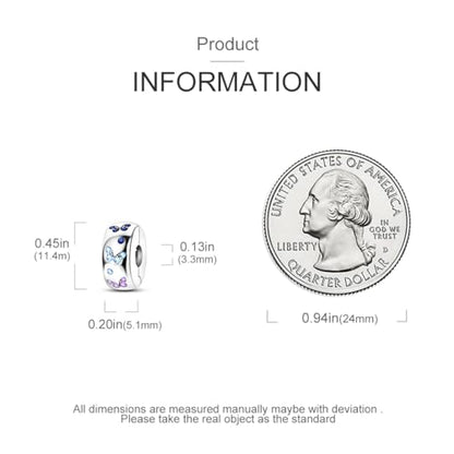 HONGRUI 925 Sterling Silver Charm for Bracelets Fashion Women Jewelry Gift - color: Blue Butterfly