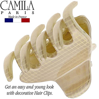 Camila Paris CP3195 French Small Hair Clips for Women, 1.75" Small Claw Clip Fashion Styling Mini Hair Clip Accessories for Women, Strong Hold No Slip Grip Cute Claw Clips, Made in France - color: Gold 1.75"