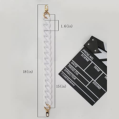 AUMEY Handbag Chain Straps Acrylic Purse Chain Strap Fashionable Replacement Purse Clutches Handles for Purse Handbags DIY Crafts, 15.7 inch of Each (02- White) - color: 02- White