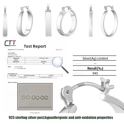 3Pairs 14K Gold Plated Chunky Hoop Earrings Set for Women, Trendy Hoop Earring 925 Sterling Silver Post - Hypoallergenic Thick Lightweight Twisted Hoops Dainty Gold Earrings for Women Jewelry Gifts - color: Silver 01