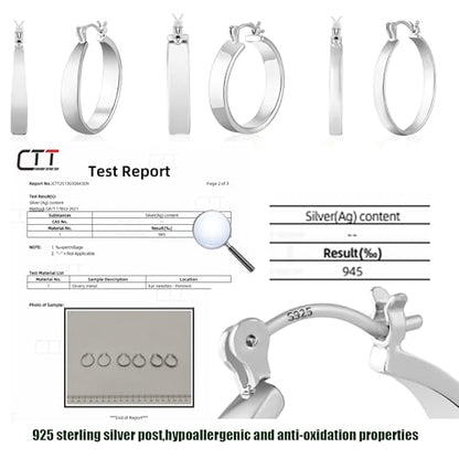 3Pairs 14K Gold Plated Chunky Hoop Earrings Set for Women, Trendy Hoop Earring 925 Sterling Silver Post - Hypoallergenic Thick Lightweight Twisted Hoops Dainty Gold Earrings for Women Jewelry Gifts - color: Silver 01