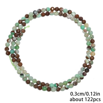 120pcs 3mm Natural Australian Jade Gemstone Beads Faceted Round Loose Stone Beads for Jewelry Making - color: Australian Jade, size: 2.8-3.3mm