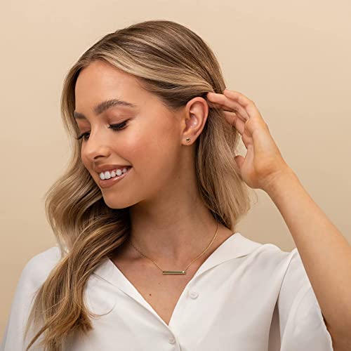 PAVOI 14K Gold Plated 925 Sterling Silver Tiny Stud Earrings for Women - Dainty Circle, Triangle, Bar Earrings - Hypoallergenic Minimalist Geometric Jewelry Small Gold Studs for Women - style: Circle