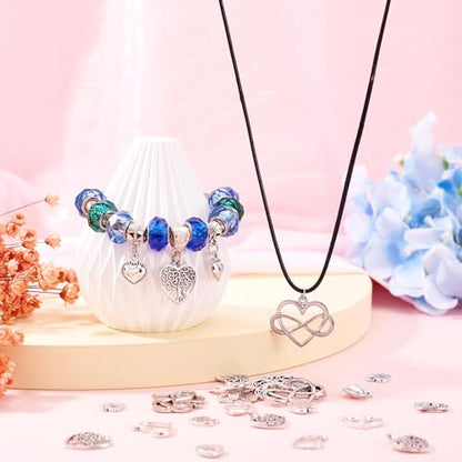 Pandahall 100pcs Tibetan Style Heart Charms Alloy Pendants Antique Silver Sweet Heart Charms for DIY Earring Bracelet Necklace Jewelry Making Valentine Day Wedding Gift