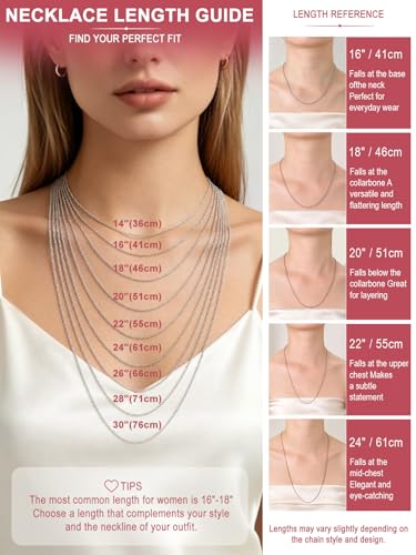 FOCALOOK Womens Chain Necklace, 1/1.4/2mm Thin Cable Link Necklace Chain | Hypoallergenic 316L Stainless Steel, Non Tarnish, Sturdy Chain for Pendants, 14K Gold Plated/Silver/Rose Gold/Black, 14-30" - color: 1.4mm Silver, size: 22 Inch