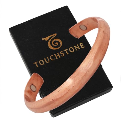 Touchstone Copper Bracelet Tibetan Style. Hand Forged with Solid and high Gauge Pure Copper. Elegant Minimalistic Design.KRBRA075-01-C_REM - style: 1 Convex Plain