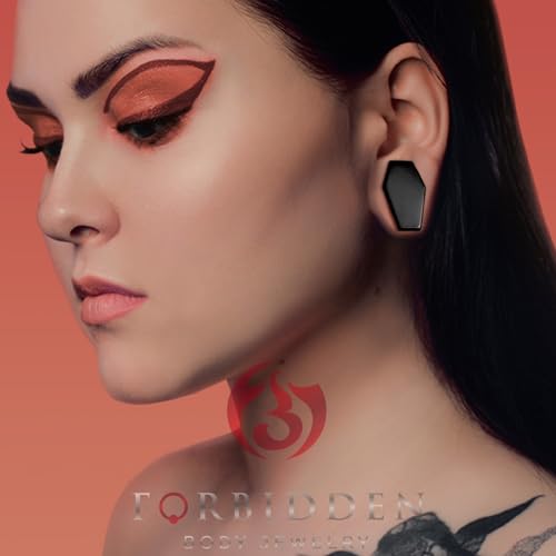 Forbidden Body Jewelry Natural Obsidian Black Stone Coffin Shaped Double Flare Plugs, Gauges, Tunnels - style: 7/8" (22mm)