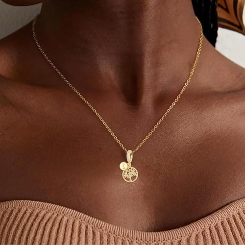 925 Sterling Silver Charms fits Bracelets and Necklace Pendant Bead Charms Jewelry Gift for Women Family Friends - style: Gold Fmaily Tree Charm