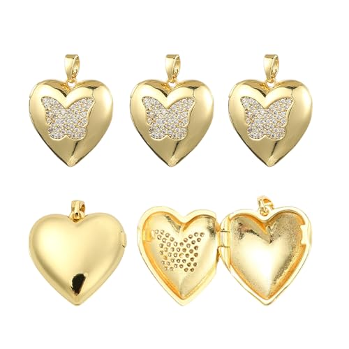 Photo Locket Charms for Jewelry Making Brass Frame Charms Memorial Bracelet Necklace Earring Keychain - style: Butterfly