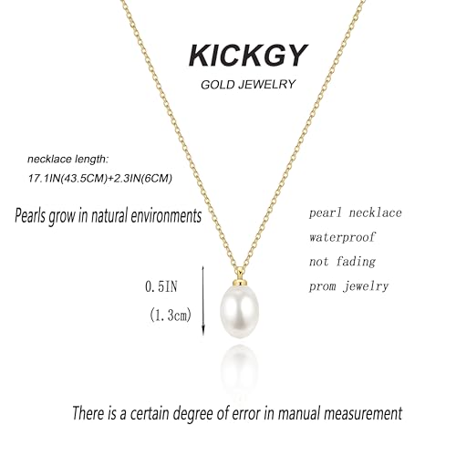 Pearl Necklaces for Women Trendy,Dainty Pearl Pendant Necklace | 14k Gold Plated Elegant Pearl Necklace,Simple Pearl Pendant,Dainty Gold Jewelry,Waterproof Summer Bridal Wedding Accessories - color: GOLD-7
