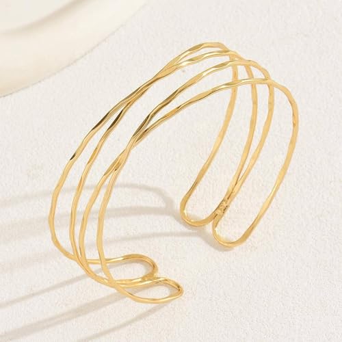 Harry and Henry Arm Cuff Gold Upper Arm Jewelry for Women Adjustable Open Cuff Bangle Bracelets Armband Jewelry Summer Outfits for Women 2026 - color: B:2Pcs Gold Arm Cuff