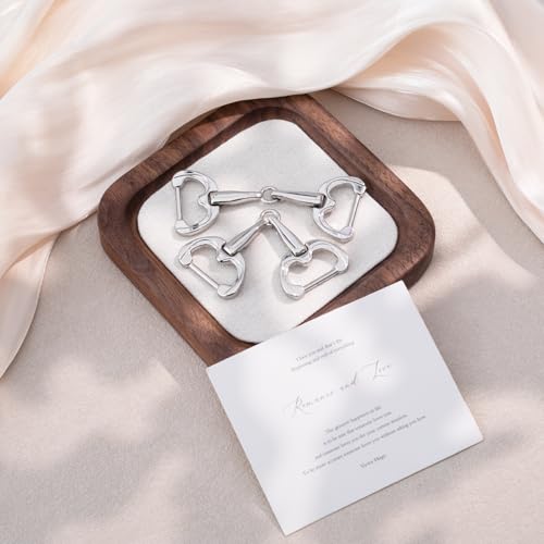 Joez Wonderful Scarf Ring Clip, Wide Band Chunky Chain Silk Scarf Buckle, Shawl Clips Scarf Clasp Holder Scarves Pin - color: (Horsebit) 77mm Silver