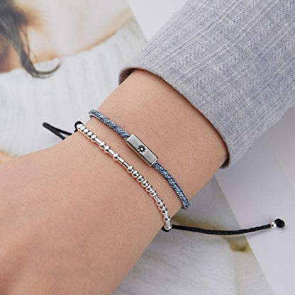 ASELFAD Morse Code Bracelets for Women, Funny Best Friend Birthday Gifts for Women Friendship Bracelets, Inspirational Jewelry, Teen Girl Gifts Trendy Stuff - style: Never Give Up