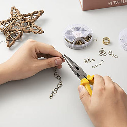Handyman Crafts Jump Rings Kit With1000PCS Open Jump Rings 40PCS 12mm Lobster Clasps and Jump Rings Opener for Jewelry Making Keychains and Necklace Repair (Sliver) - color: Sliver