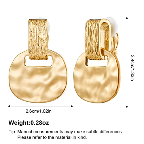 MUYAN Gold Clip On Drop Earrings for Women Non Piercing Dangle Earrings Fashion Jewelry - color: C Clip Gold