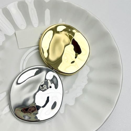 4 PCS Irregular Round Brooch Pins Vintage Metal Geometric Pin for Women | Round Disc Lapel Pin Minimaliast Geometric Waterdrop Shape Durable Incredibly Vversatile for Coat Scarves Shaw