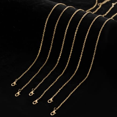 Lemonkey 24 Pack Necklace Chains Bulk,Bronze Plated DIY Cable Link Chains for Jewelry Making 20 Inches - color: Bronze, size: 20inch