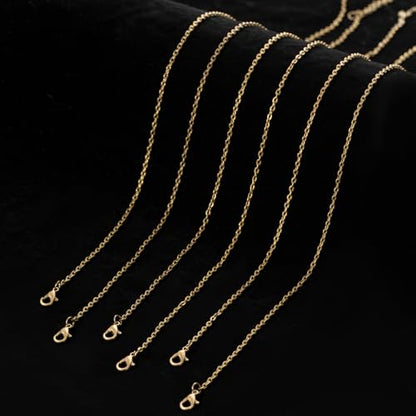 Lemonkey 24 Pack Necklace Chains Bulk,Bronze Plated DIY Cable Link Chains for Jewelry Making 20 Inches - color: Bronze, size: 20inch