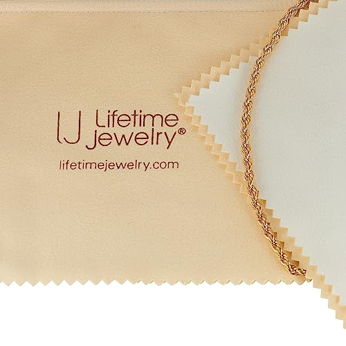 LIFETIME JEWELRY Polishing Cloth New and Improved Professional Cleaner for Gold or Rhodium Plated Jewelry Comes in Plastic Storage Pouch 5 x 6 Inches