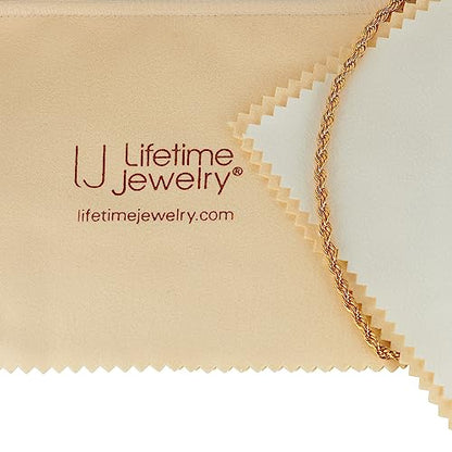 LIFETIME JEWELRY Polishing Cloth New and Improved Professional Cleaner for Gold or Rhodium Plated Jewelry Comes in Plastic Storage Pouch 5 x 6 Inches
