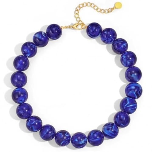 Chunky Beaded Necklace for Women, Colorful Trendy Statement Summer Jewelry Gift - color: necklace-20