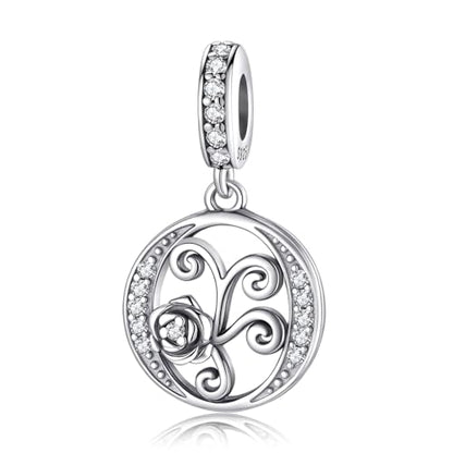 LNQOBU Complete A~Z Alphabet Charm Letter Beads, Solid 925 Sterling Silver with Cubic Stones Rose Alphabet Charm fits Pandora Bracelets Necklace Women Jewelry - color: CYT-O