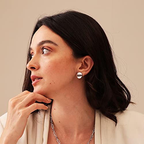 LeCalla 925 Sterling Silver Stud Earrings for Women | Pierced Omega Back Earring | Omega Earrings Jewelry Gift for Her, Wife | Daily Wear & Special Occasion Earring - color: Omega Back 01